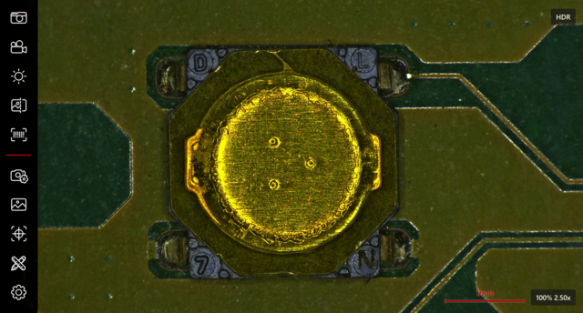 Image of an electronic component with HDR Image of an electronic component with HDR